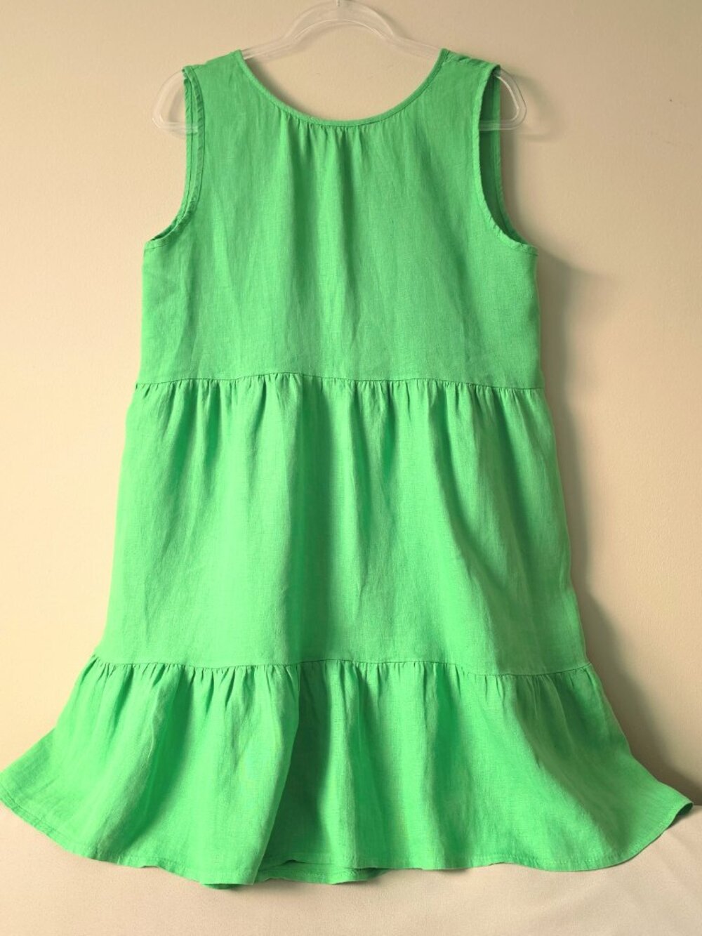 BELLAMBRA 100% Linen Sleeveless Tie Neck Dress Made In Italy Size M